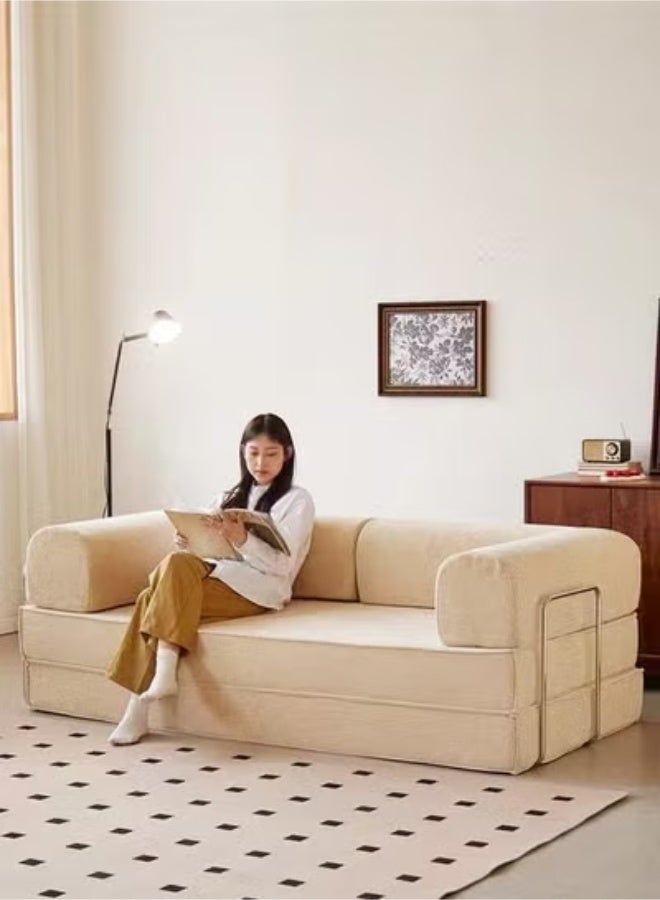 فاشون هوم أريكة متعددة الأغراض 2 في 1 مع سرير بتصميم مريح ومريح وأريكة قابلة للطي ومرتبة قابلة للتحويل وأثاث غرفة المعيشة 220 × 170 سم - Image 1